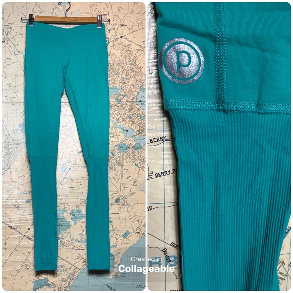 pure barre x Splits59 Ribbed Teal Yoga Leggings, XS